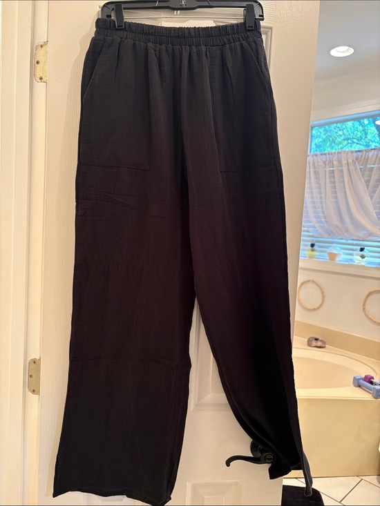 Zenana Outfitters Pants - Zenana Outfitters Black Wide-Leg Elastic-Waist Pants